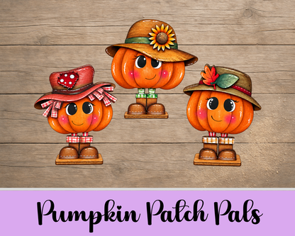 Pumpkin Patch Pals – Unfinished MDF Fall Shelf Sitters