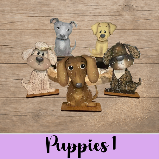 Unfinished MDF Puppies 1 Cutouts