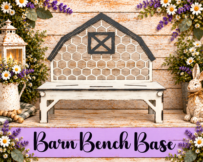 Unfinished MDF Barn Bench Interchangeable Base