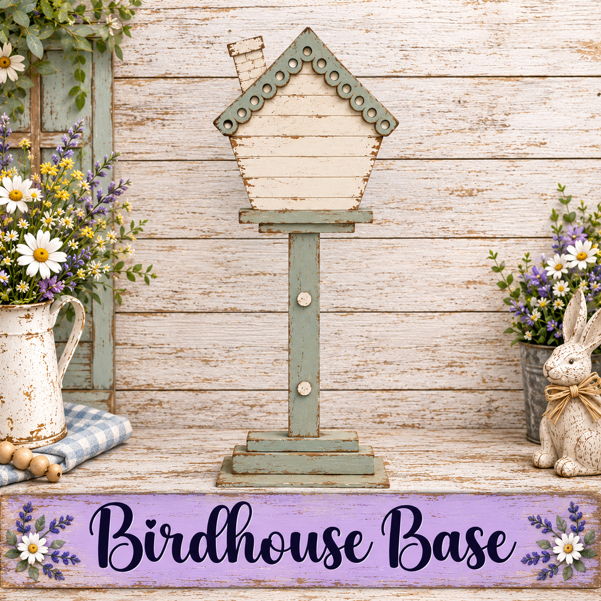 Unfinished MDF Birdhouse Interchangeable Base
