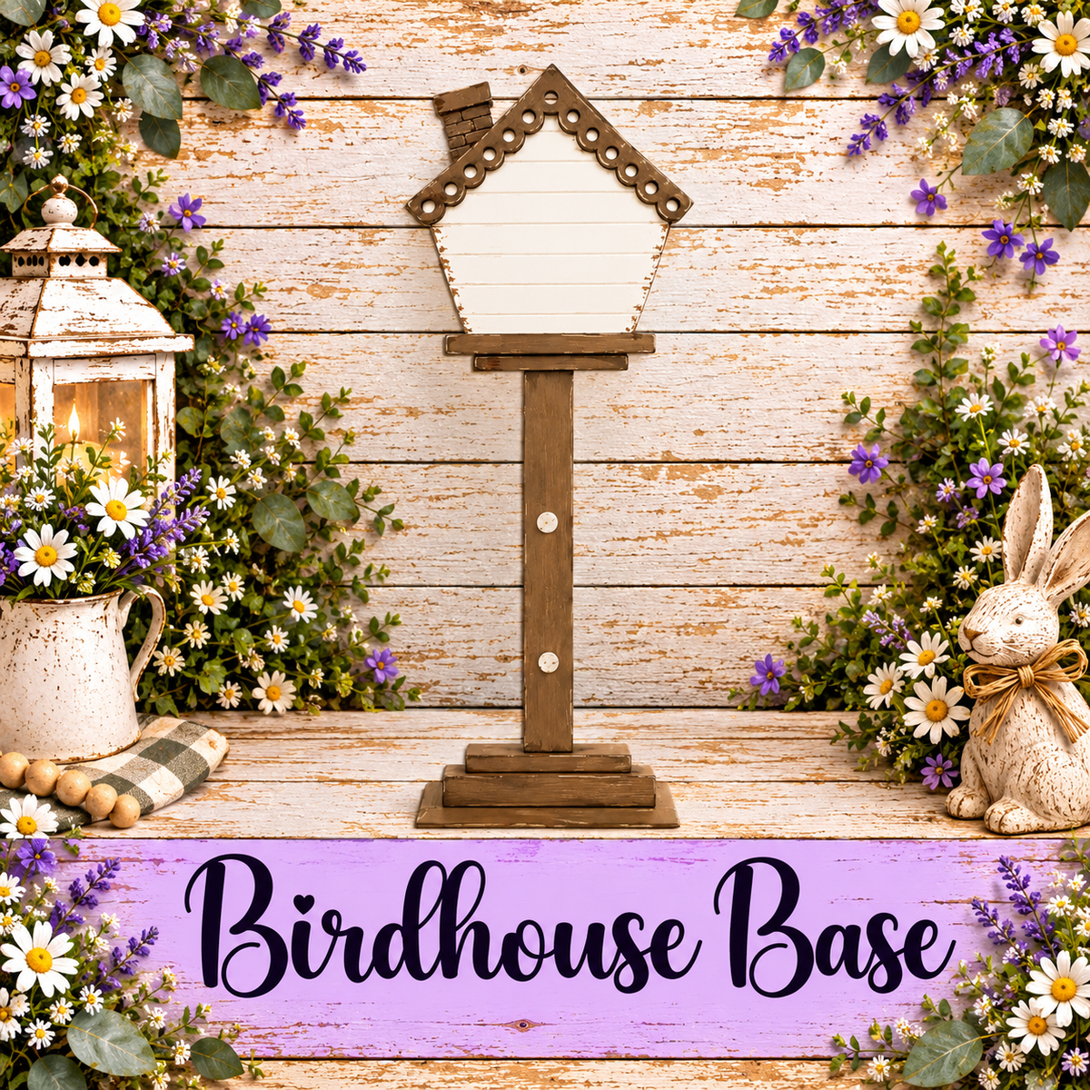 Unfinished MDF Birdhouse Interchangeable Base