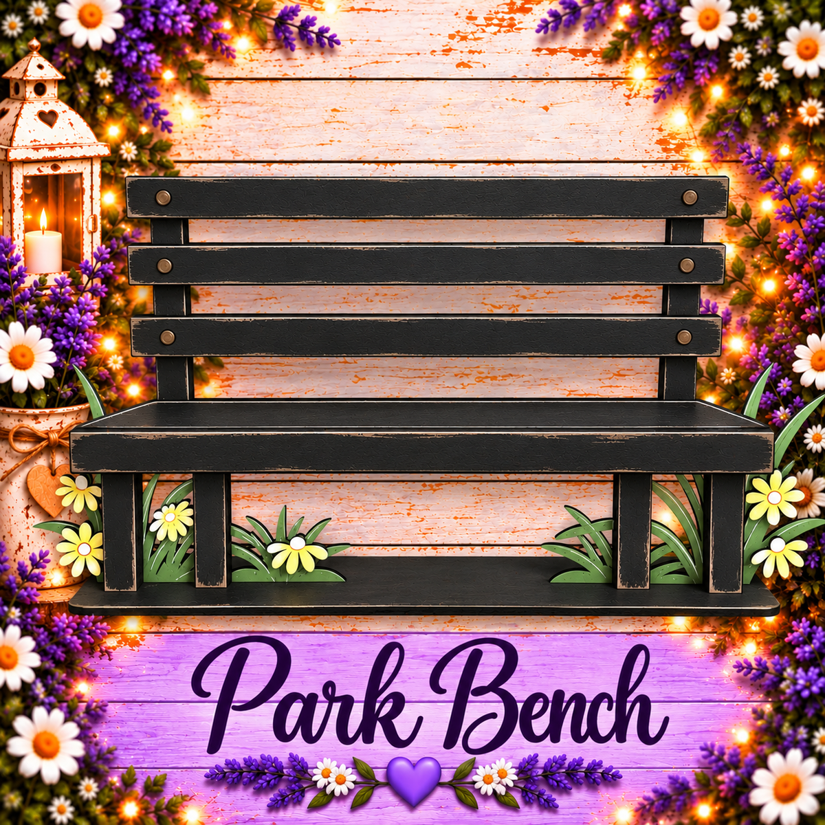 Unfinished MDF Interchangeable Park Bench Base