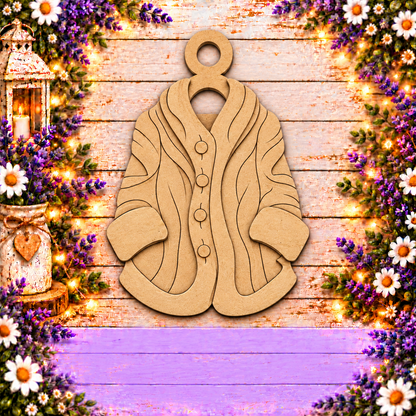 Unfinished MDF Santa's Coat Double-Sided Ornament