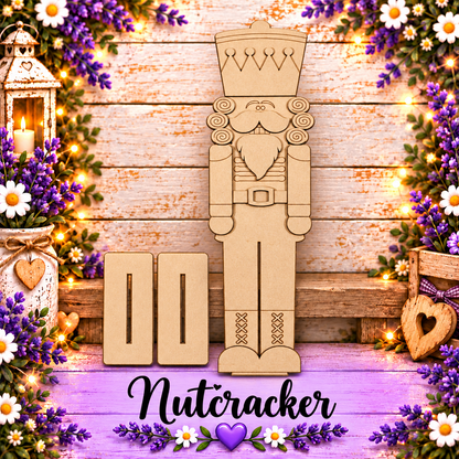 Unfinished MDF Nutcracker with Stand