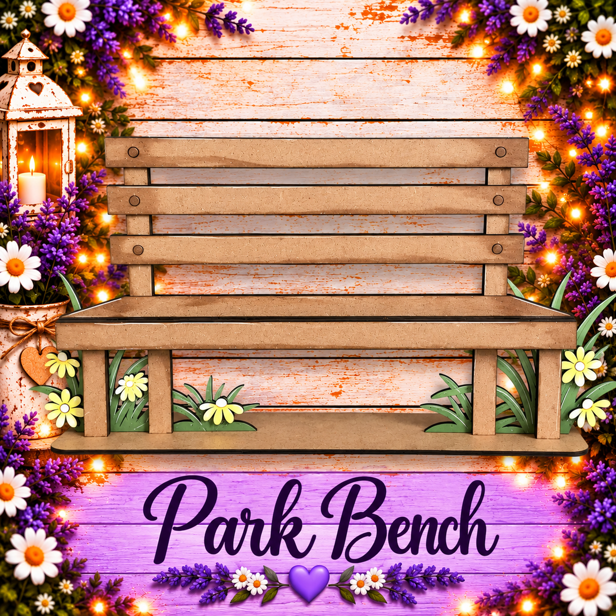 Unfinished MDF Interchangeable Park Bench Base
