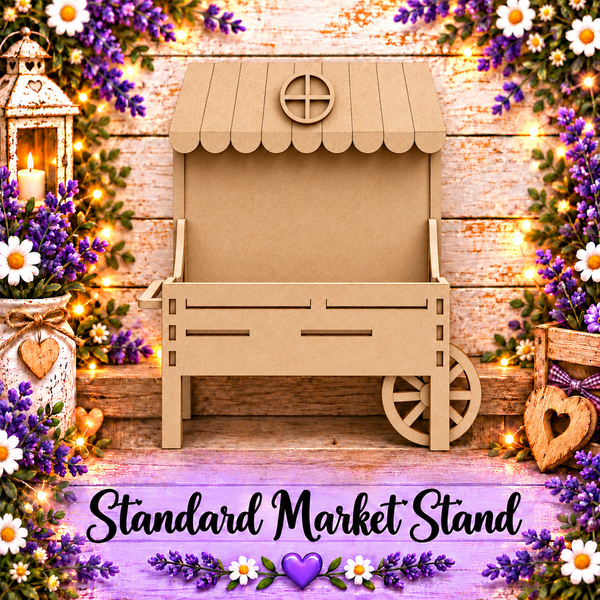 Unfinished MDF Standard Market Cart