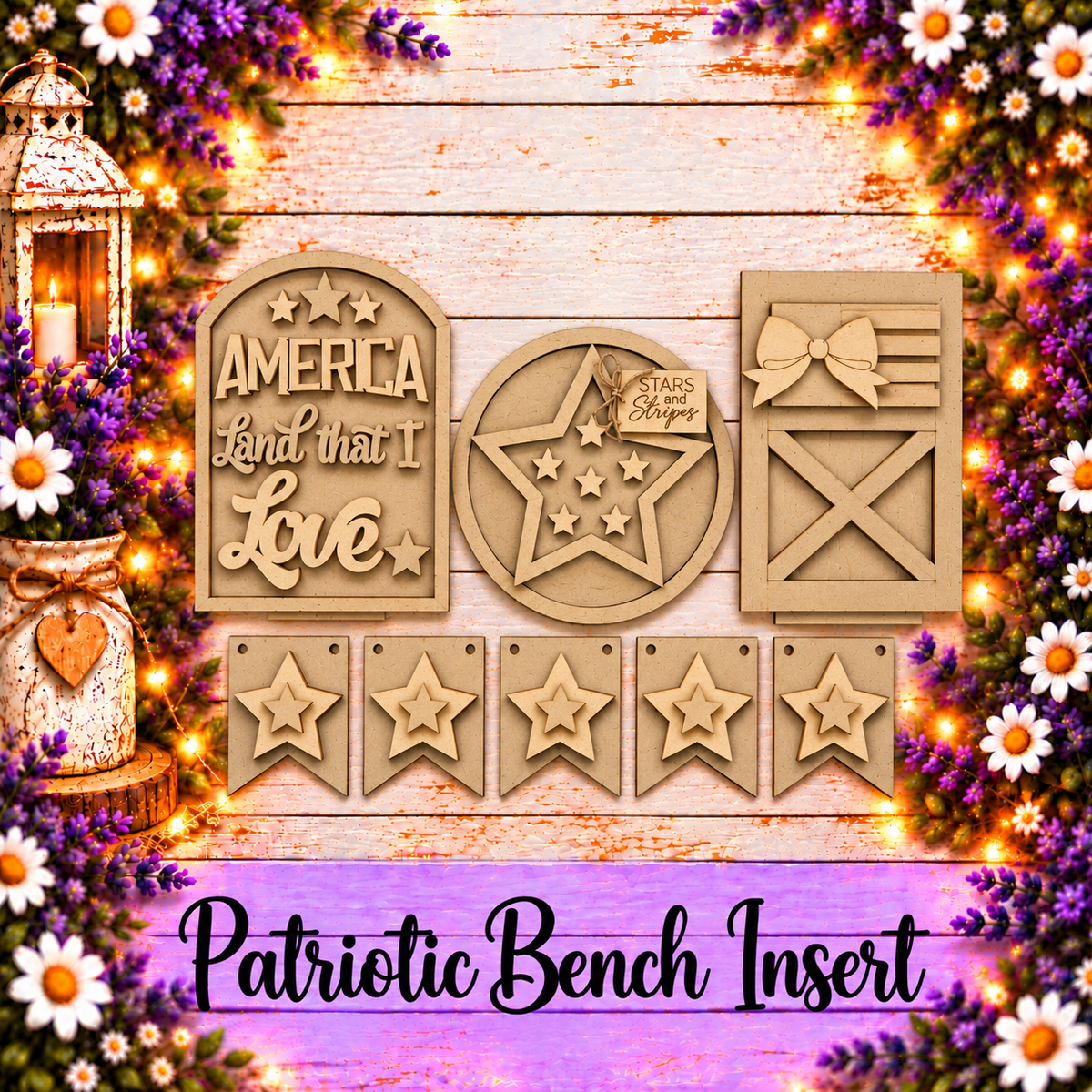 Patriotic Bench Insert