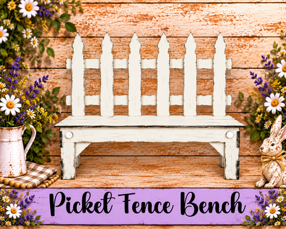 Unfinished MDF Picket Fence Bench Base
