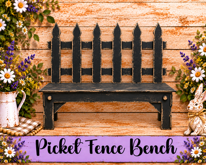 Unfinished MDF Picket Fence Bench Base