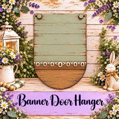 Unfinished MDF Interchangeable Banner Door Hanger Base
