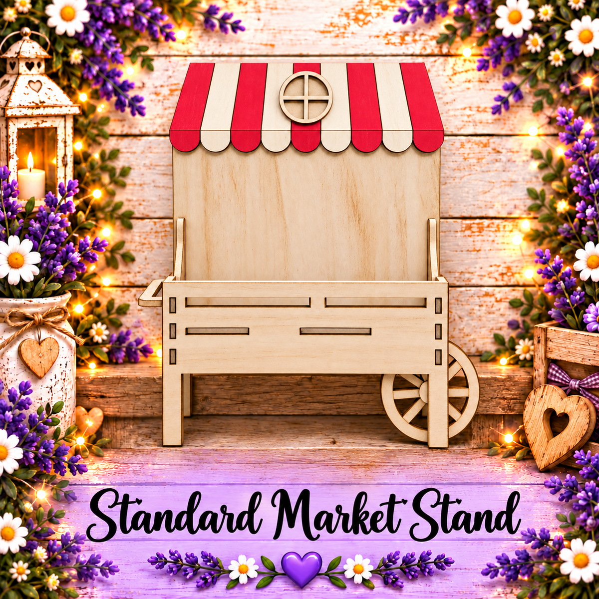 Unfinished MDF Standard Market Cart