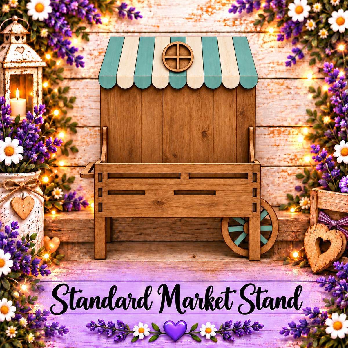 Unfinished MDF Standard Market Cart