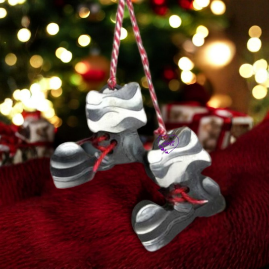 Santa’s Boots Christmas Ornament – Rustic Holiday Decor