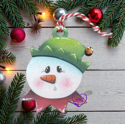 Whimsical Snowman Ornament Set – Layered Christmas Characters