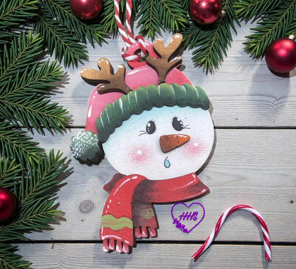 Whimsical Snowman Ornament Set – Layered Christmas Characters