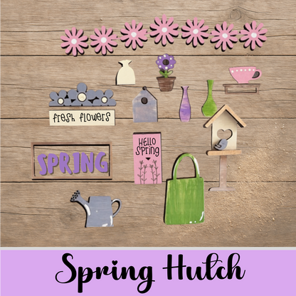 Laser-Cut Wooden Spring Hutch: Seasonal Decor