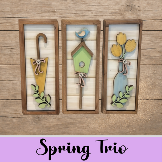 Unfinished MDF Spring Trio