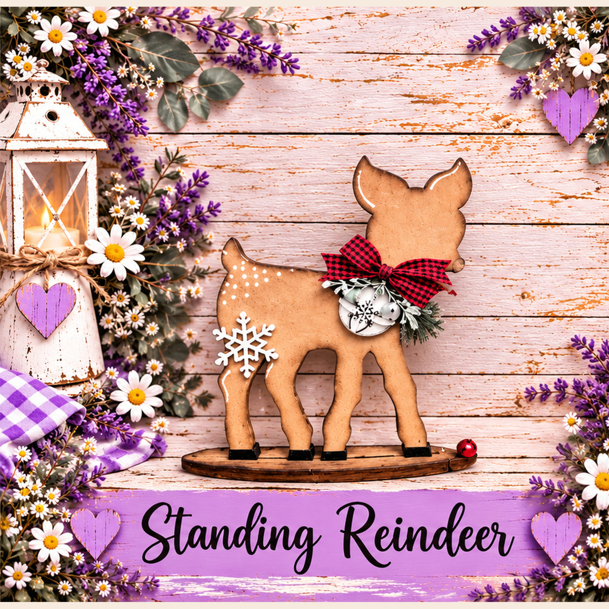 Standing Reindeer Unfinished MDF Christmas Reindeer - Set of 2