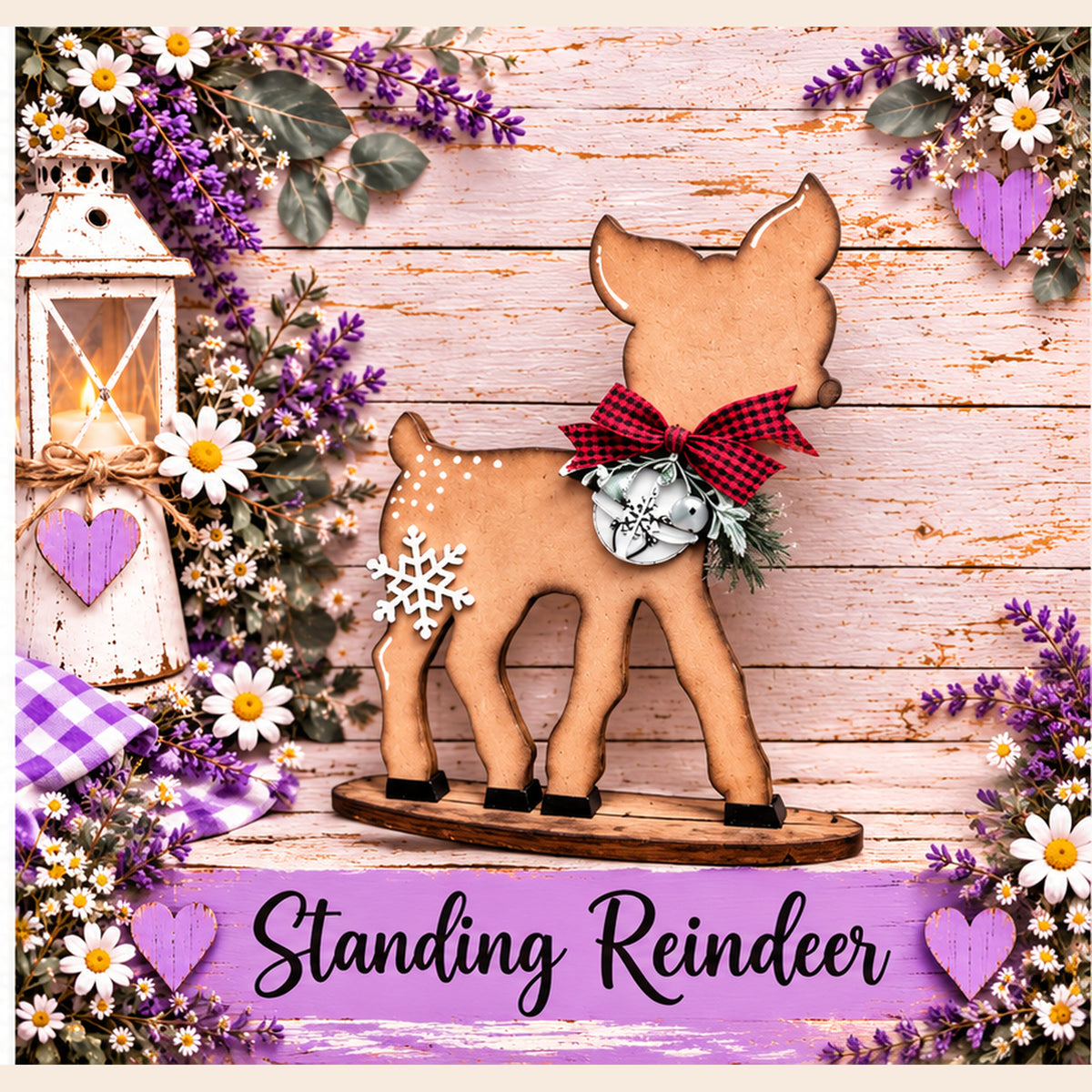 Standing Reindeer Unfinished MDF Christmas Reindeer - Set of 2