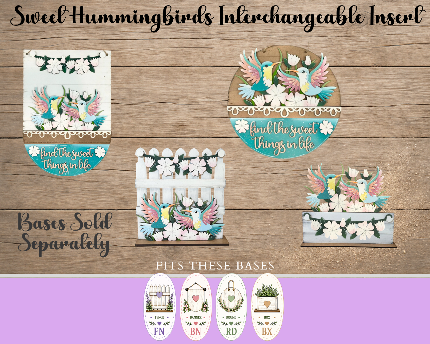 Unfinished Sweet Hummingbirds Insert