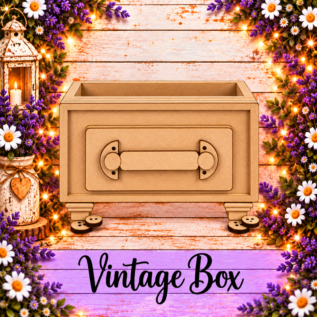 Unfinished MDF Vintage Drawer Box