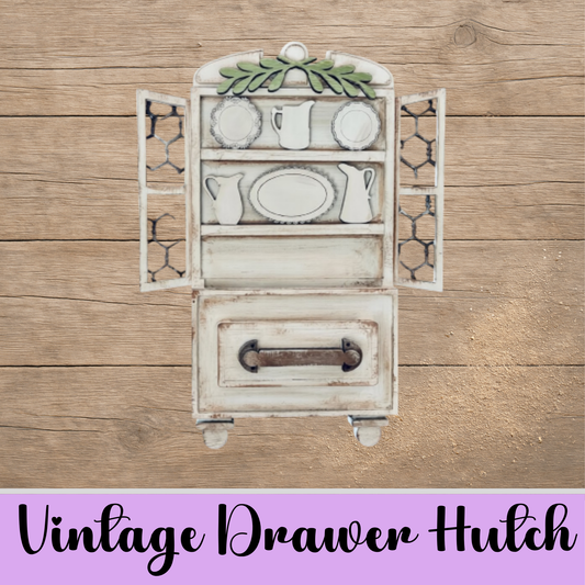 Unfinished Vintage Hutch Shelf Decor – DIY MDF Farmhouse Display Piece