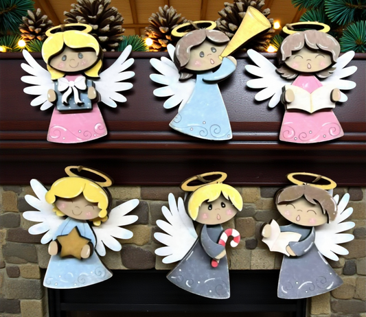 Whimsical Angel Ornament Set – Layered Christmas Angel Collection (6 Designs)