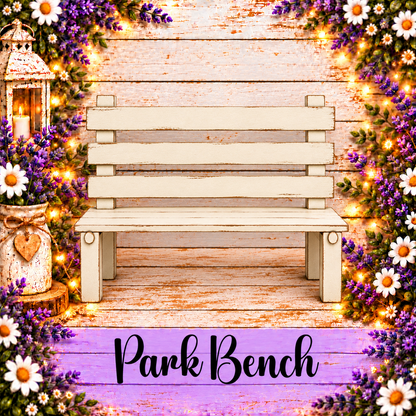 Unfinished MDF Park Bench Interchangeable Base