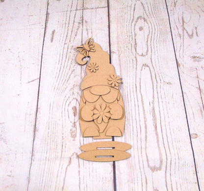DIY Unfinished MDF Spring Gnome Kit - Craft Your Whimsical Garden Decor Project