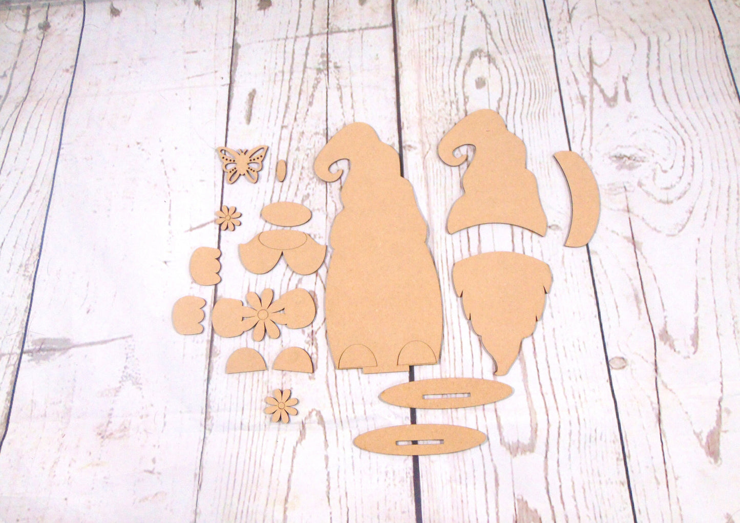 DIY Unfinished MDF Spring Gnome Kit - Craft Your Whimsical Garden Decor Project