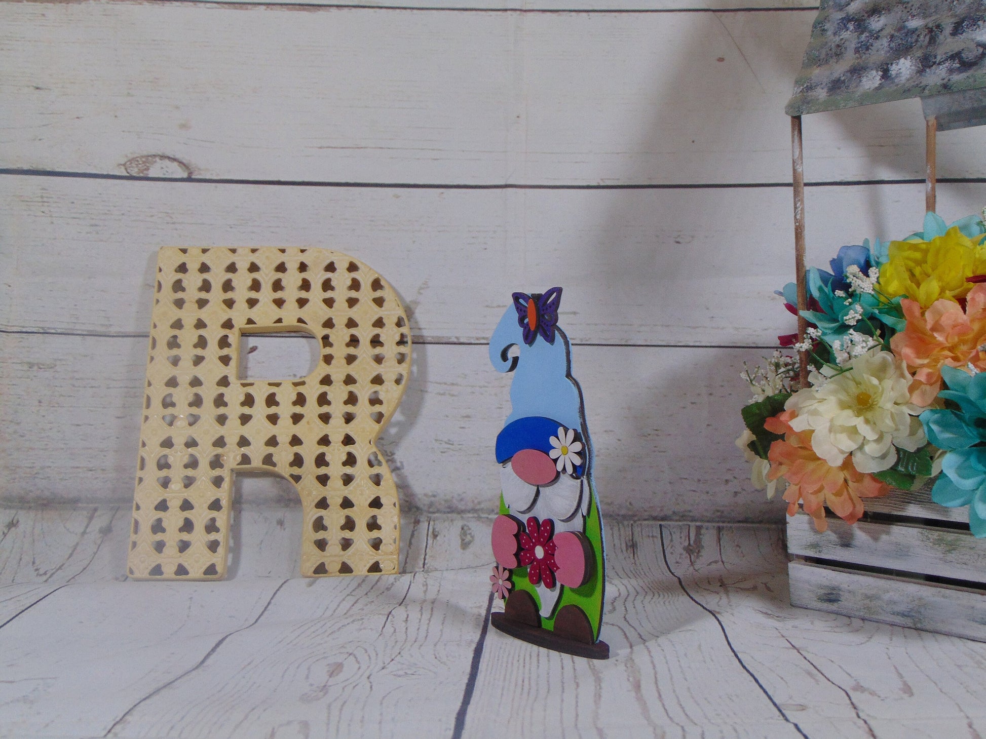 DIY Unfinished MDF Spring Gnome Kit - Craft Your Whimsical Garden Decor Project