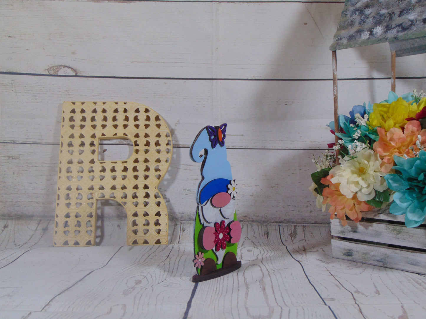 DIY Unfinished MDF Spring Gnome Kit - Craft Your Whimsical Garden Decor Project