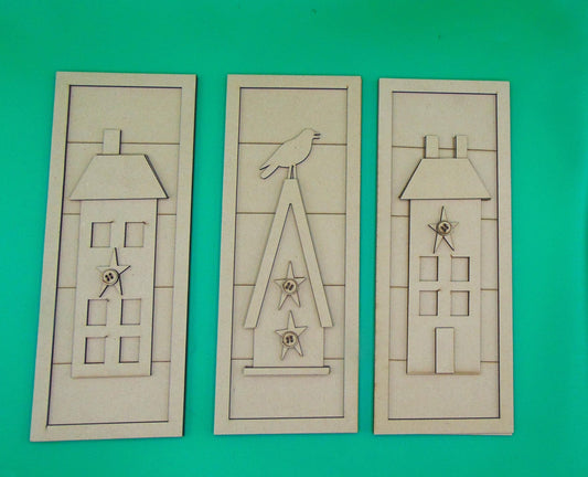 Primitive Houses Trio Shelf Sitter/Leaner