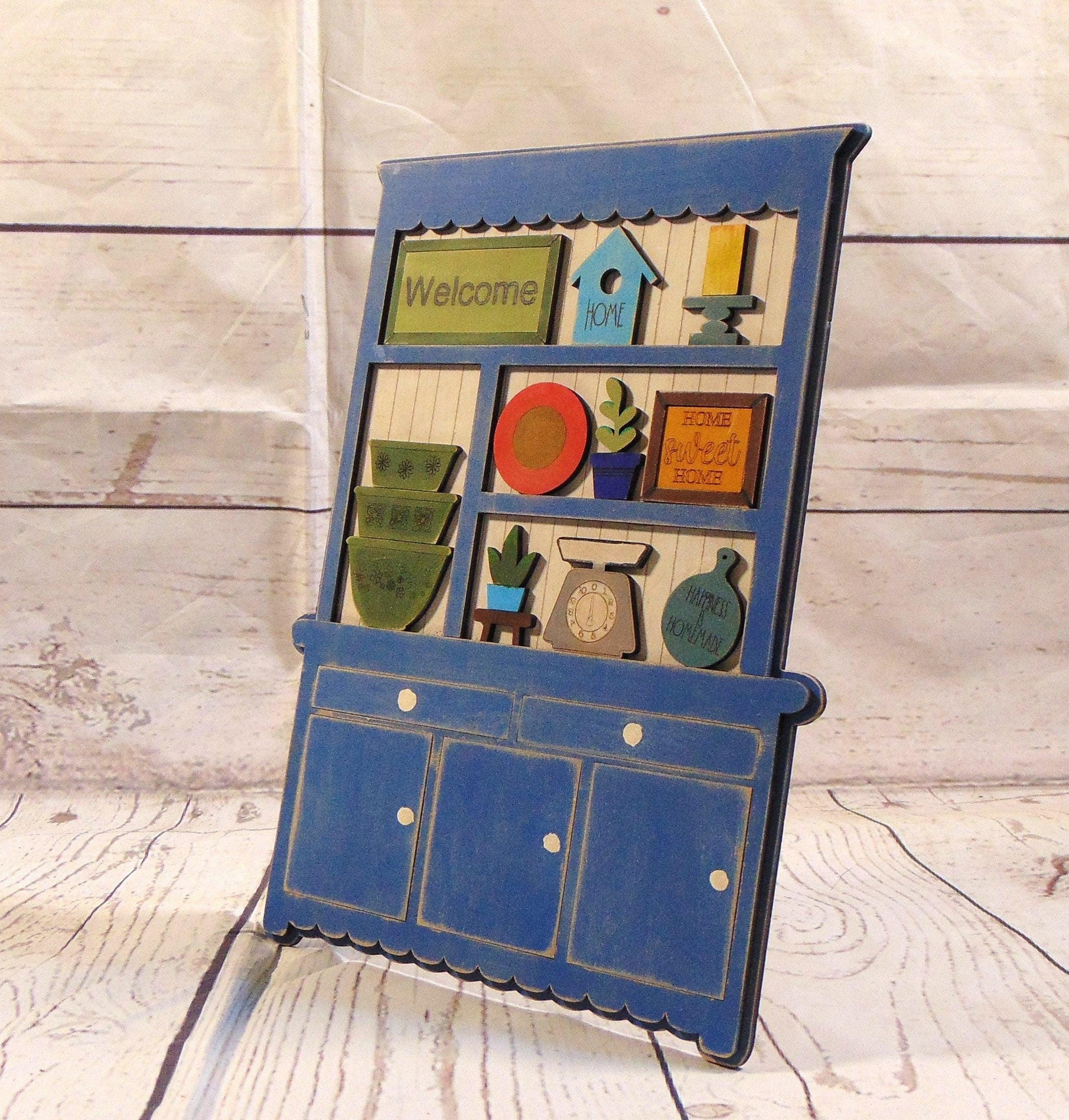 Rustic Charm: Mini Farmhouse Hutch for Tabletop Elegance | Shelf Decor | Country Home | Home Accents | Decorative Accents | DIY Decor