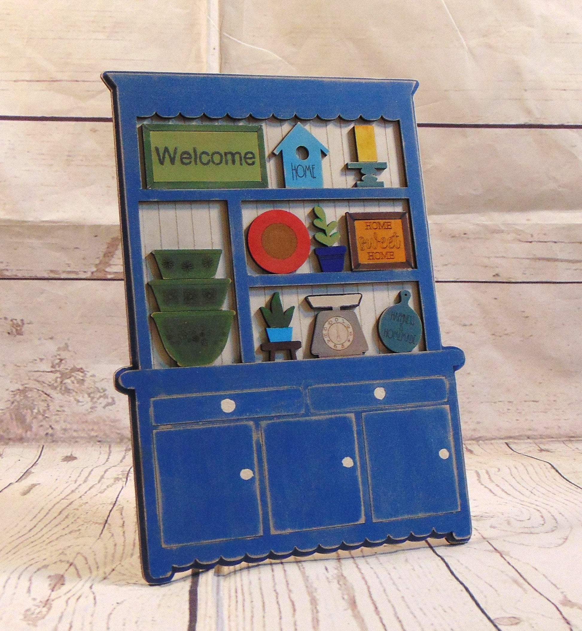 Rustic Charm: Mini Farmhouse Hutch for Tabletop Elegance | Shelf Decor | Country Home | Home Accents | Decorative Accents | DIY Decor