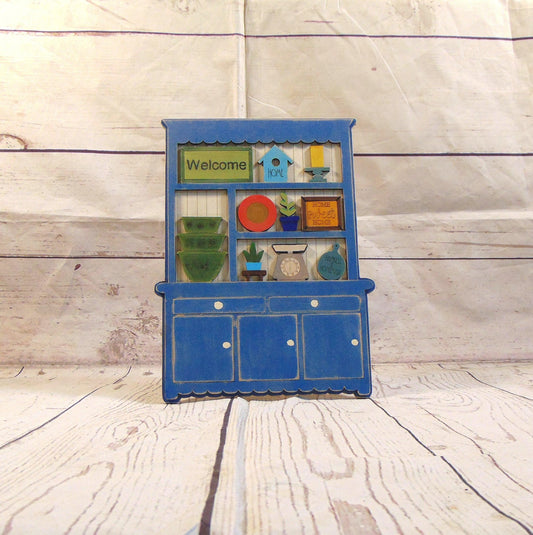 Rustic Charm: Mini Farmhouse Hutch for Tabletop Elegance | Shelf Decor | Country Home | Home Accents | Decorative Accents | DIY Decor