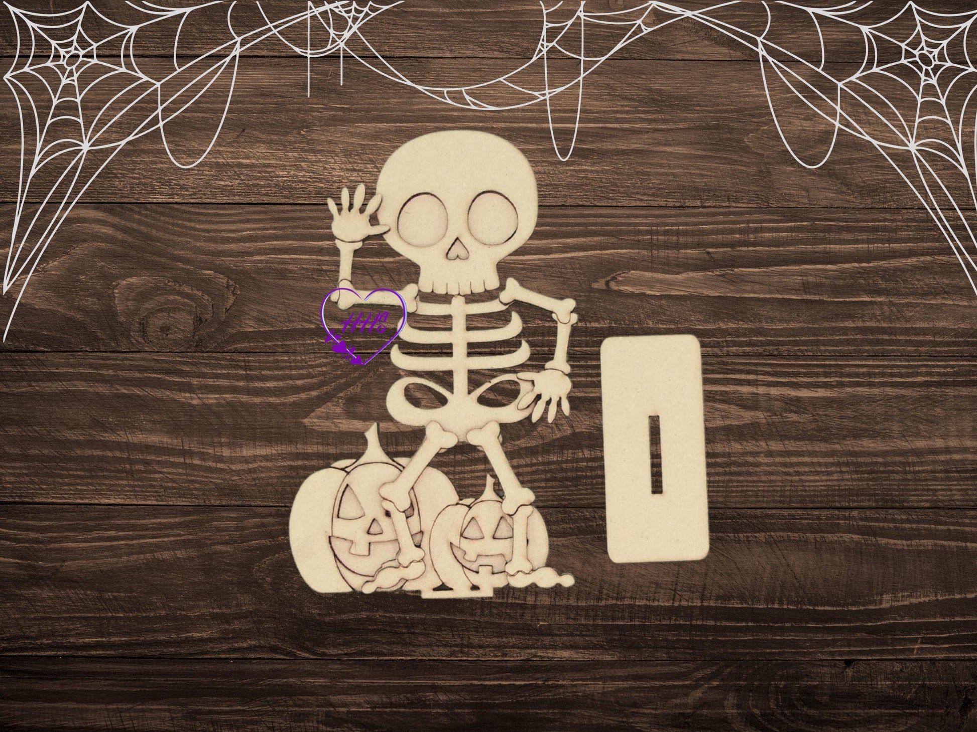 DIY Halloween MDF Cutout Set – Skeletons, Pumpkins & Tombstone