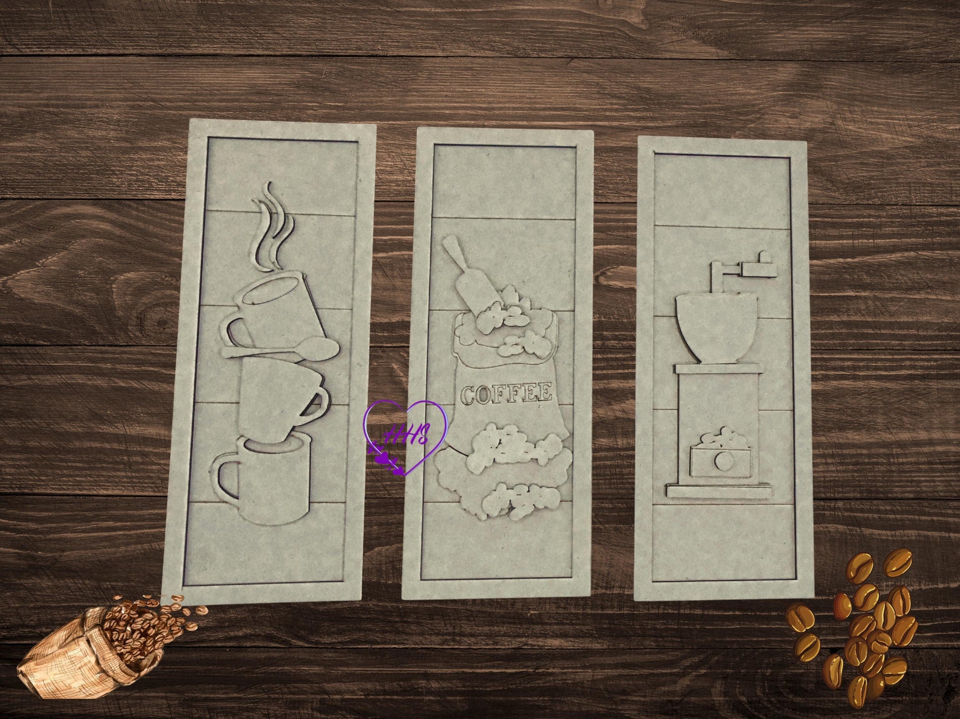 Coffee Trio Shelf Sitter/Leaner