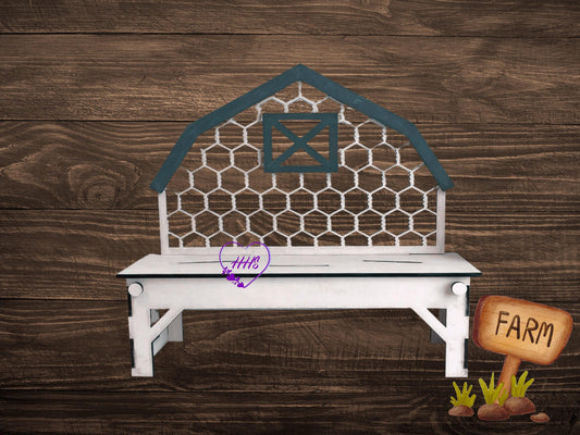 DIY MDF Barn Shelf Sitter Kit | Farmhouse Barn Tiered Tray Decor | Unfinished Wood Craft Kit | Barn Cutout Kit | Farm Decor DIY