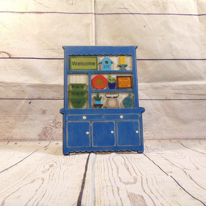 Rustic Charm: Mini Farmhouse Hutch for Tabletop Elegance | Shelf Decor | Country Home | Home Accents | Decorative Accents | DIY Decor