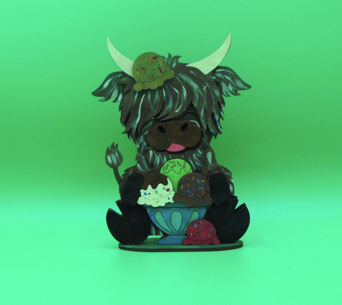 Small Ice Cream Highland Cow