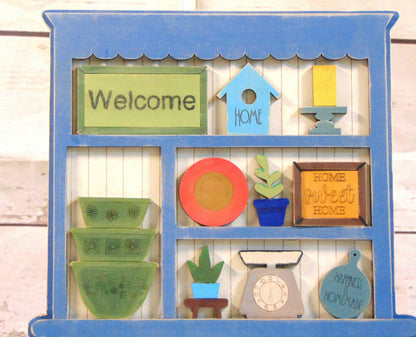 Rustic Charm: Mini Farmhouse Hutch for Tabletop Elegance | Shelf Decor | Country Home | Home Accents | Decorative Accents | DIY Decor