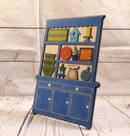 Rustic Charm: Mini Farmhouse Hutch for Tabletop Elegance | Shelf Decor | Country Home | Home Accents | Decorative Accents | DIY Decor