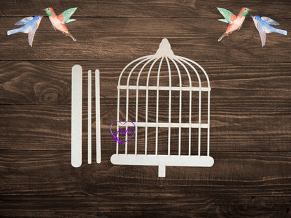 DIY Birdcage Pedestal Kit | Unfinished Wood Craft Kit | Farmhouse Birdcage Decor | Laser Cut Craft Supply | Spring or Everyday Decor