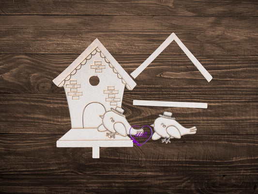 DIY Wooden Birdhouse Craft Kit - Laser Cut MDF Birdhouse - Unfinished Craft Kit Customizing, Home Decor, Bird Lover Gift, Kids Craft