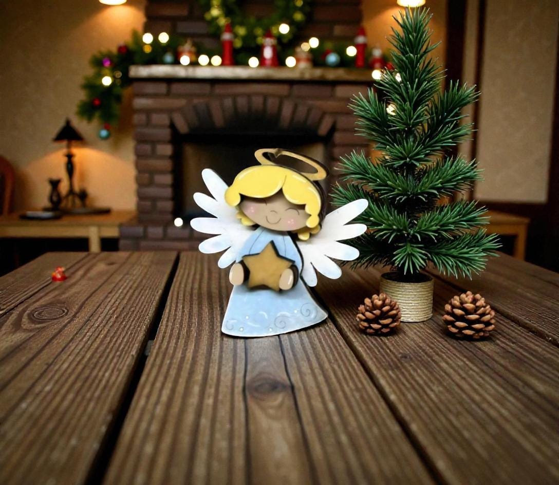 Whimsical Angel Ornament Set – Layered Christmas Angel Collection (6 Designs)
