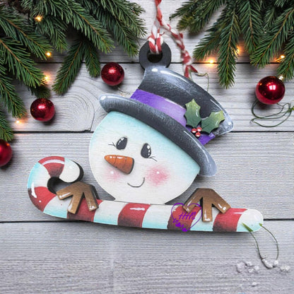 Whimsical Snowman Ornament Set – Layered Christmas Characters
