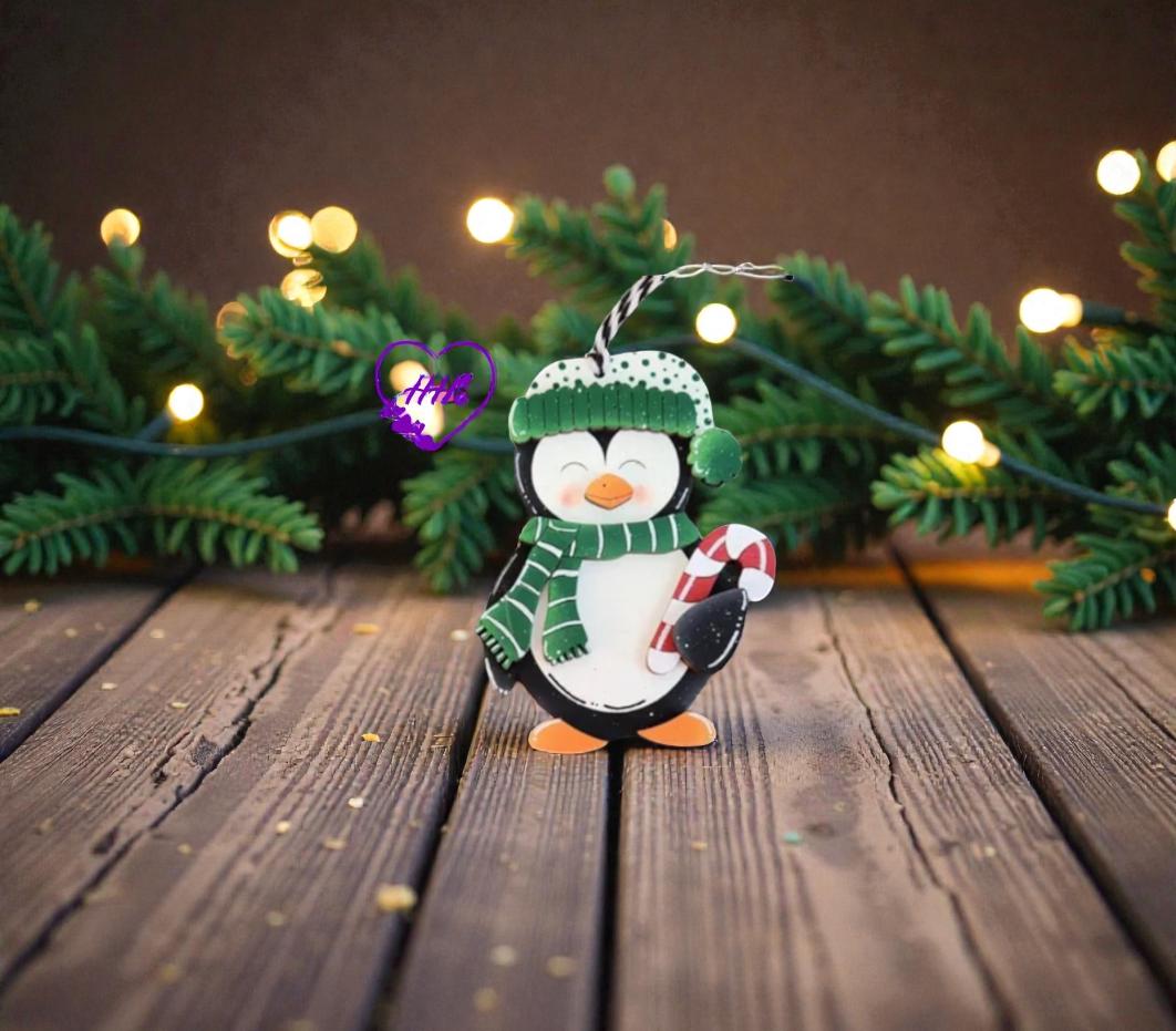 Whimsical Penguin Ornament Set – Layered Christmas Cuties