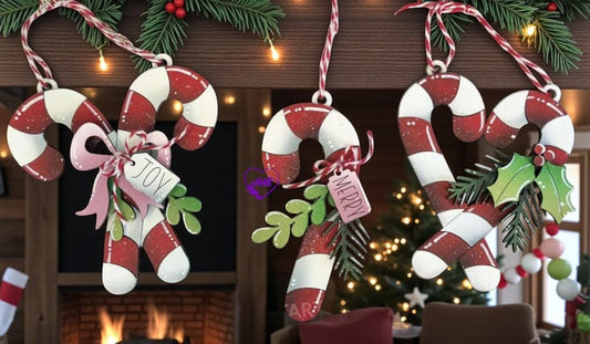Layered Candy Cane Christmas Ornaments