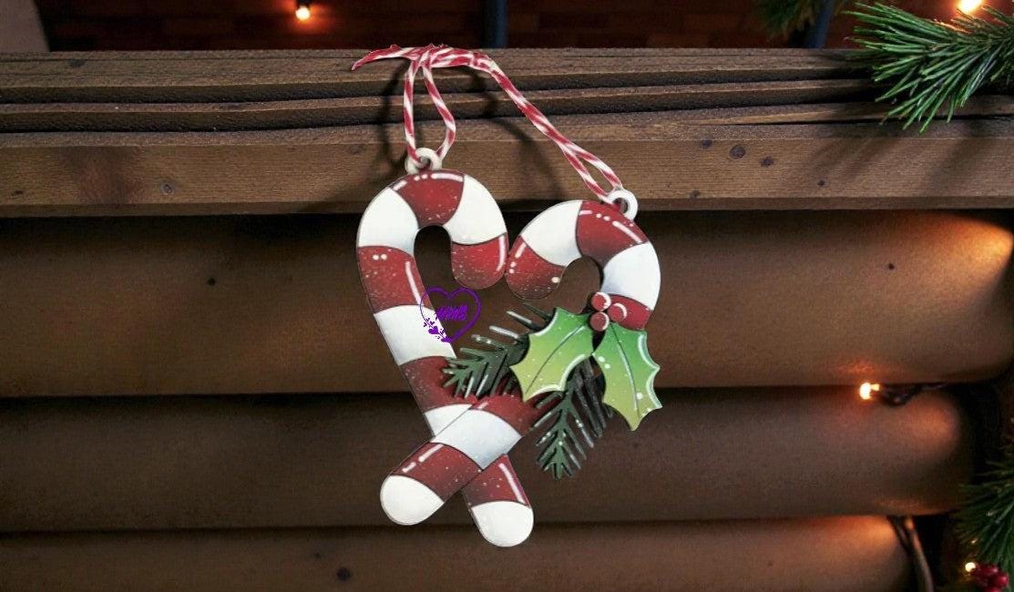 Layered Candy Cane Christmas Ornaments